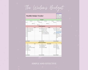 Monthly Budget Tracker Excel; Personal Budget; Excel Worksheet