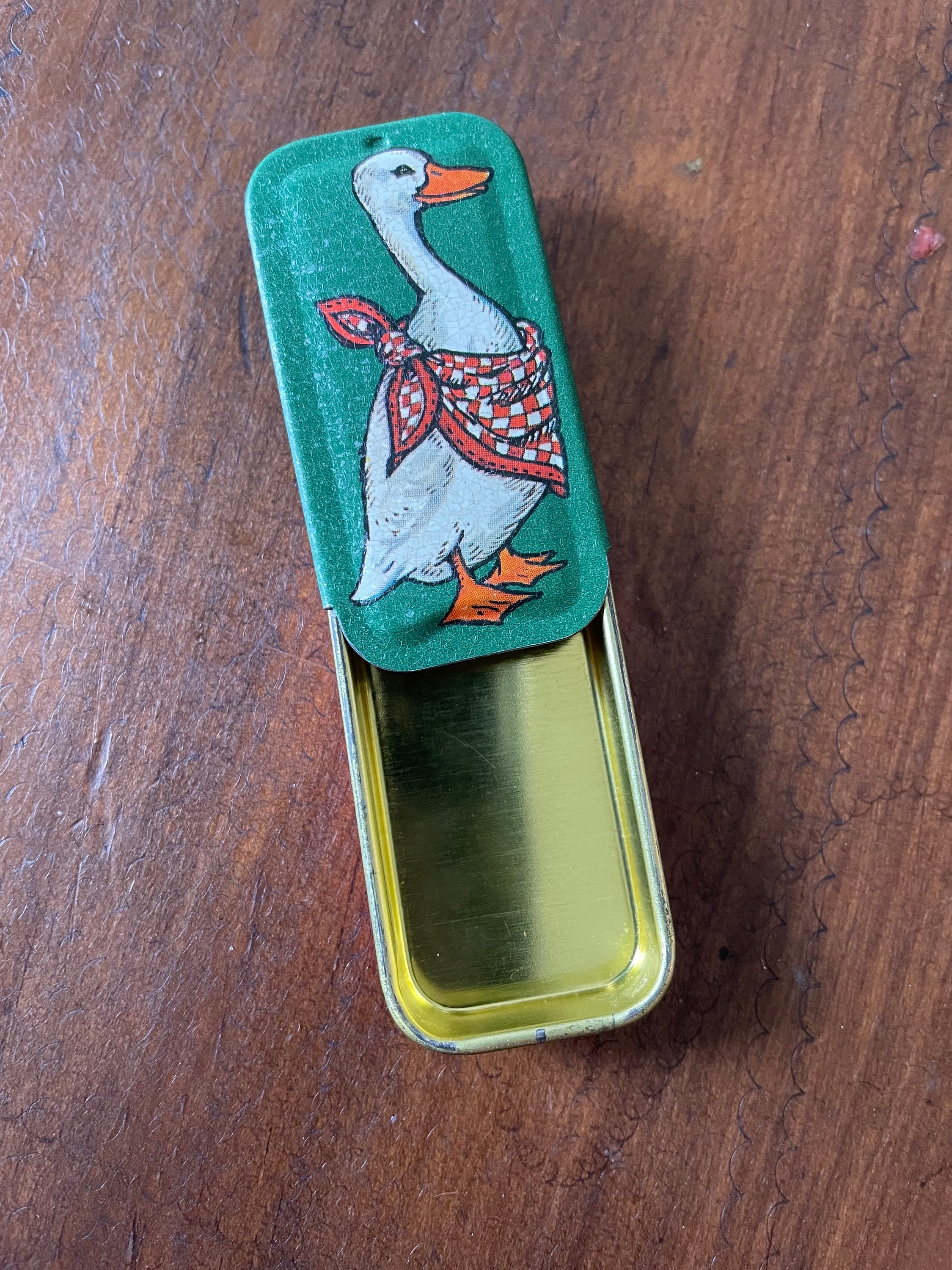 Slide Tin Potpourri Press, Goose Tin, Collectible Tin, Small Lip Gloss