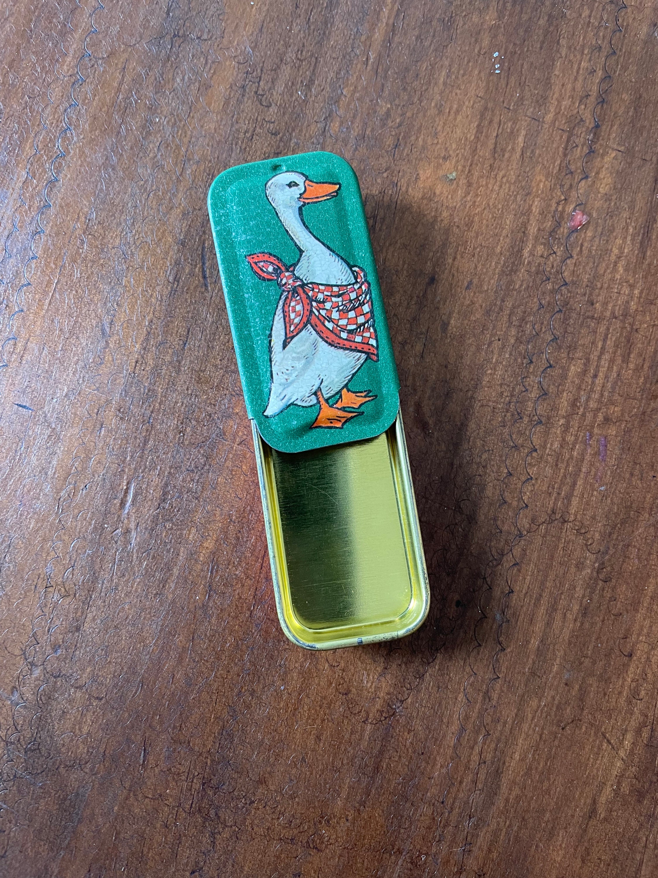Slide Tin Potpourri Press, Goose Tin, Collectible Tin, Small Lip Gloss