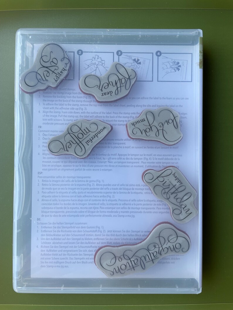 Stampinup Well Scripted Stamp Set, Rubber Stamp Set - Etsy