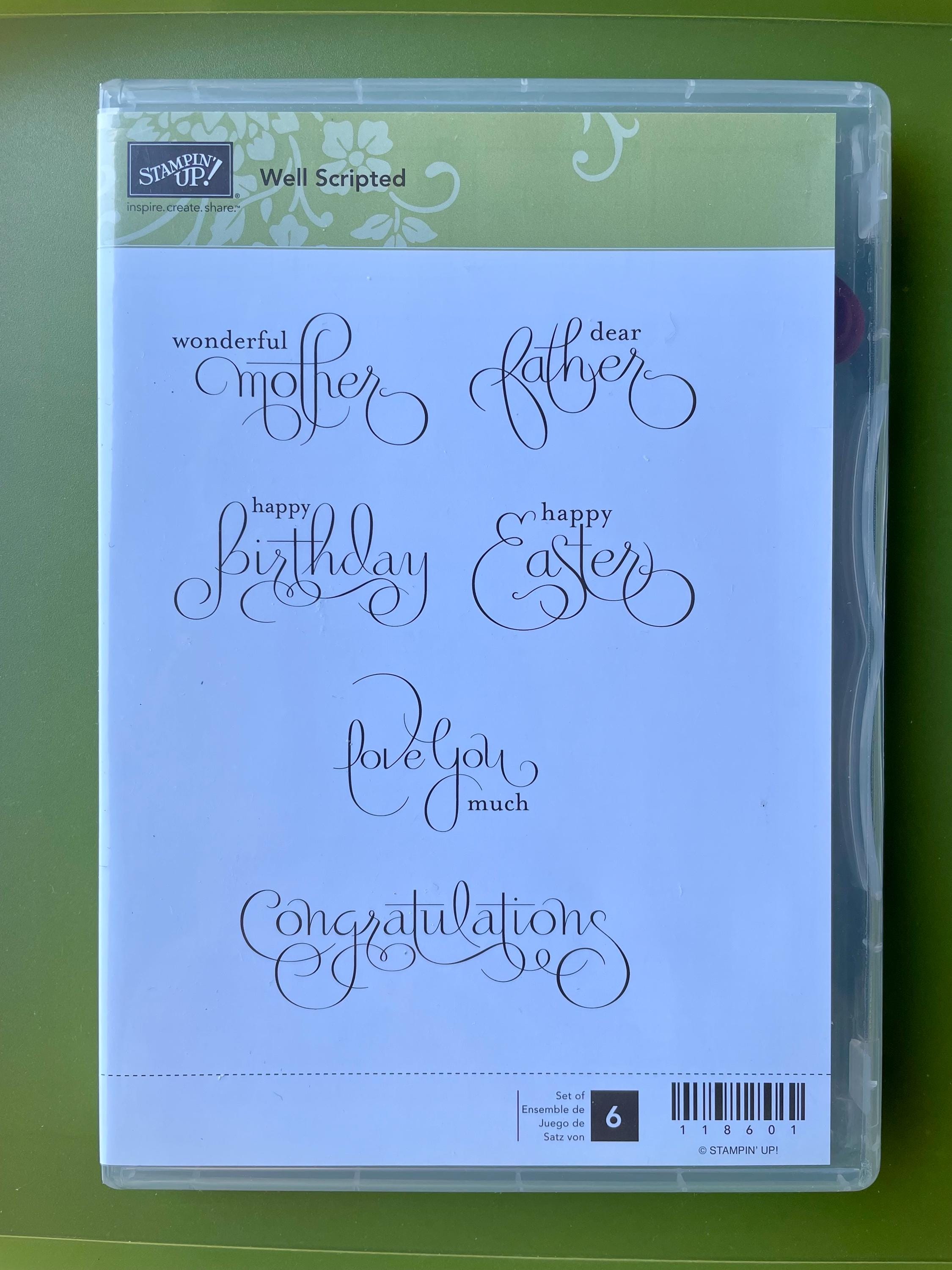 Stampinup Well Scripted Stamp Set, Rubber Stamp Set - Etsy