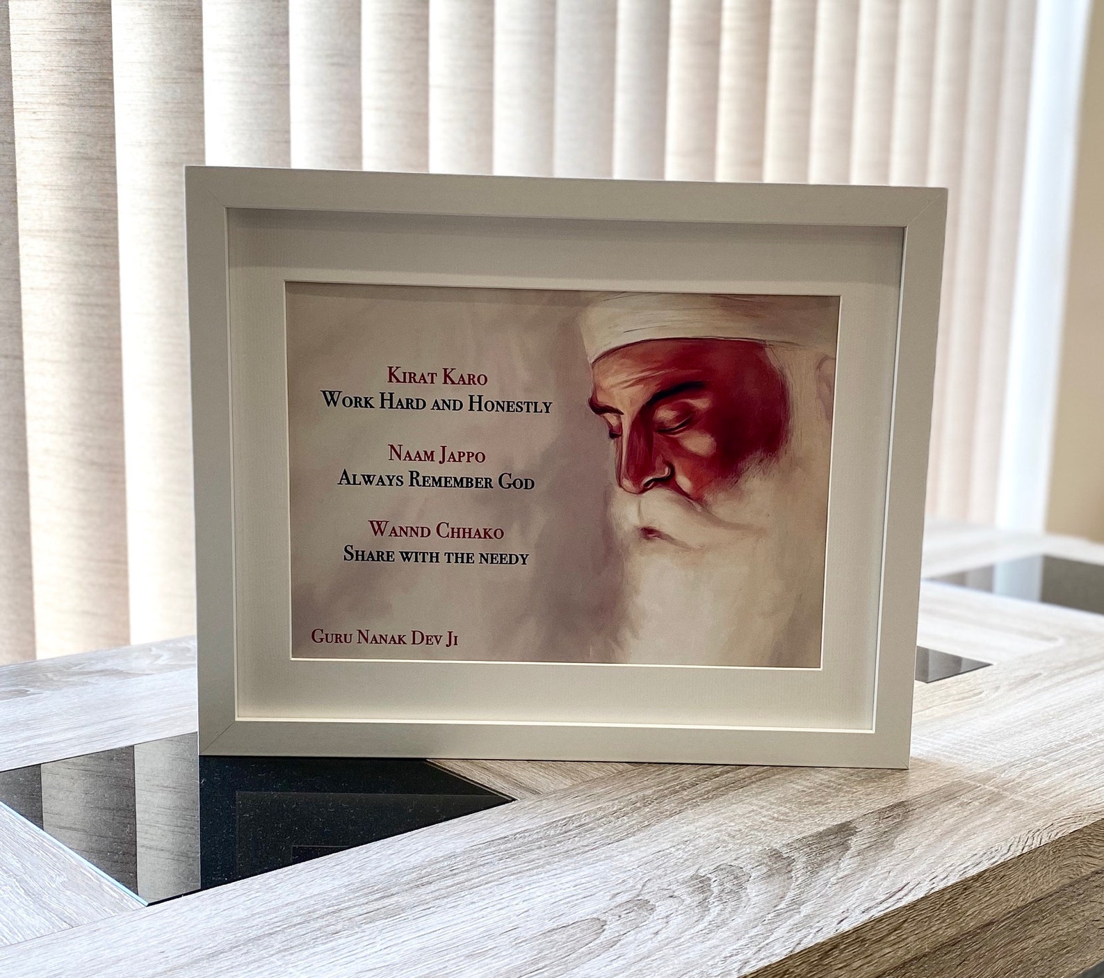 Guru Nanak Three Pillars of Sikhism Frame Etsy Canada