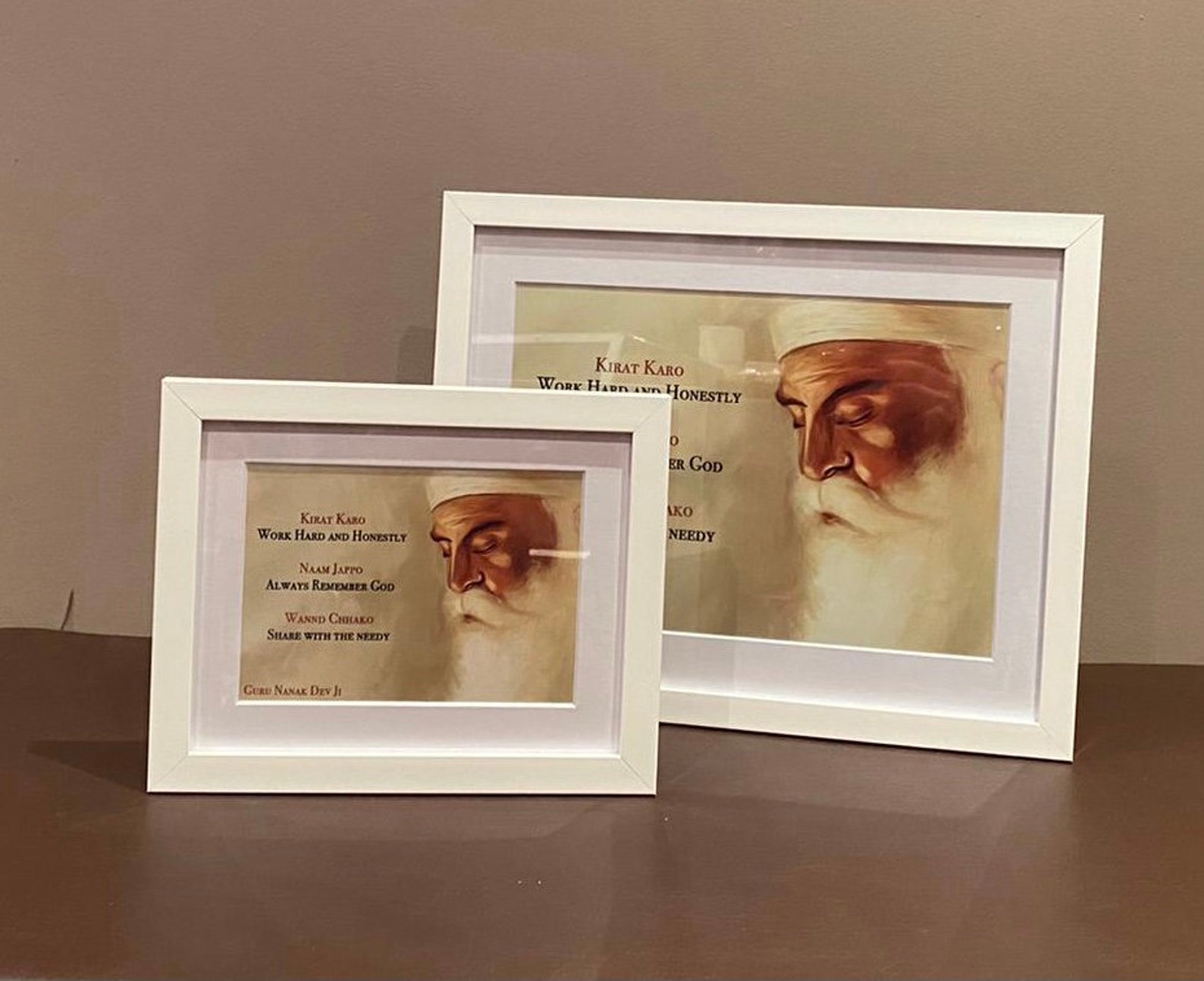 Guru Nanak Three Pillars of Sikhism Frame Etsy