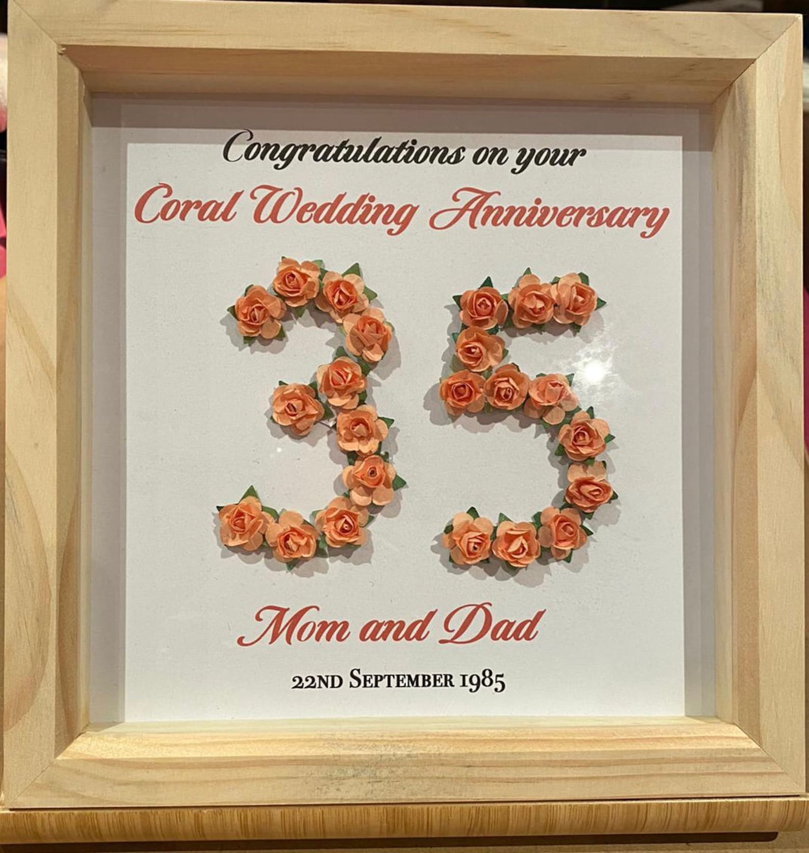 Personalised Anniversary Frame Etsy