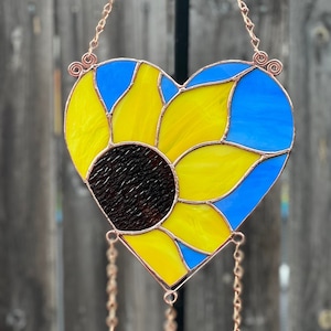 Stained Glass Sunflower Wind Chime