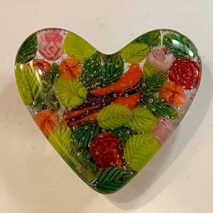 Fusing Glass Kardinal Herz Magnet
