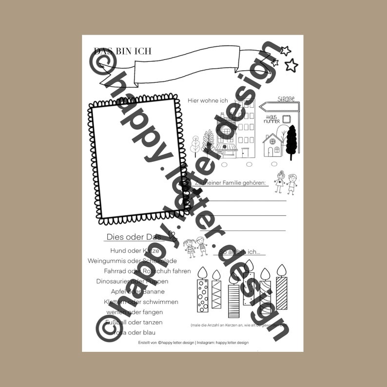 Das bin ich Portfolio Vorlage Kindergarten Krippe | Etsy