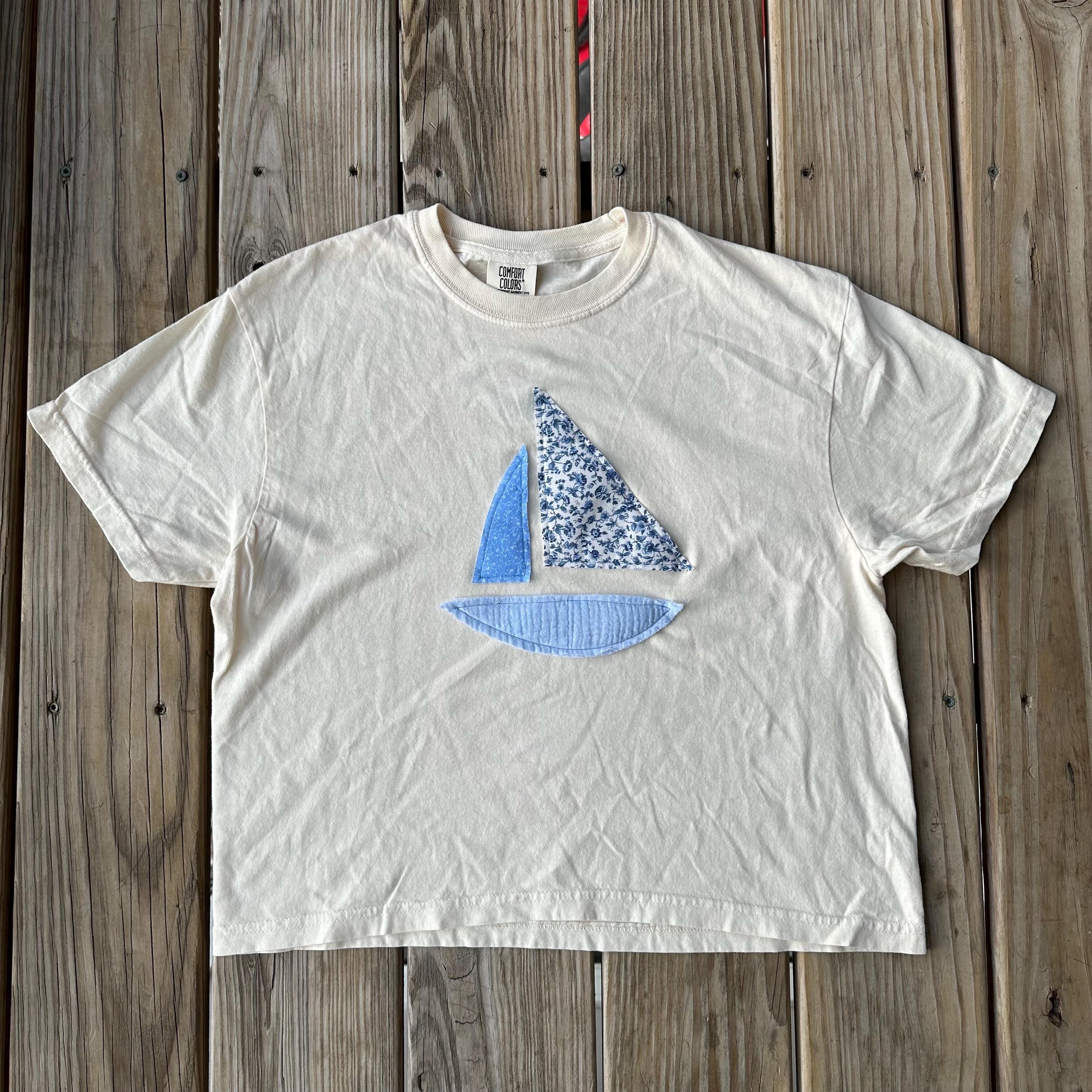 Patchwork Sailboat Comfort Colors Boxy T-shirt - Etsy