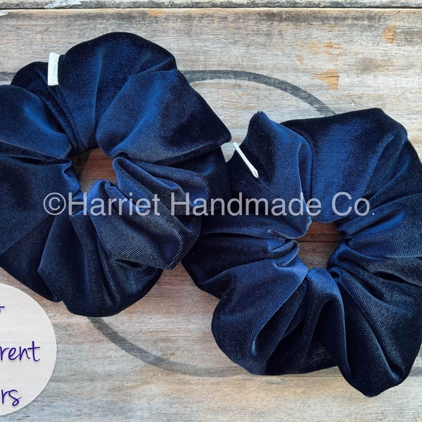 Extra Large Dark Navy Blue Velvet Hair Scrunchie | hair accessories gift her gift pony tail holder XL jumbo oversized big