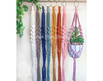NEW COLORS! Small Macrame Plant Hanger | boho bohemian decor gift ideas spring cactus succulent holder planter hanging mini pot plant lover