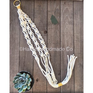 Suporte de Macramê para Vaso Médio | Decoração boho | Ideia de presente para amantes de cactos e suculentas | Vaso suspenso para plantas | Dia das Mães