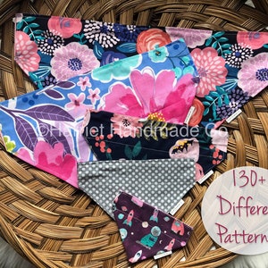 Over the Collar Pet Bandana w/ Reversible & Matching Scrunchie Options -- dog cat collar slip through tiny extra large accessories neckwear