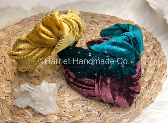 Velvet Top Knot Headband – Fabric Hair Accessory - Etsy display picture 1