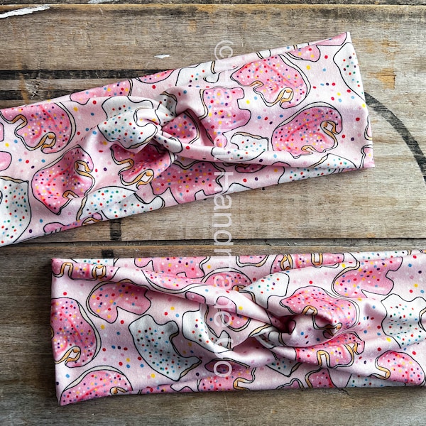 Frosted Animal Cookies with Sprinkles Stretchy Twist Headband – Fabric Hair Accessory
