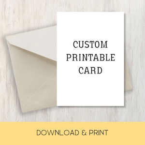 Personalisierte Karte | Personalisierte Karte Download | Digitaler Download PDF | Kundenspezifisches Karten-Design auf Bestellung