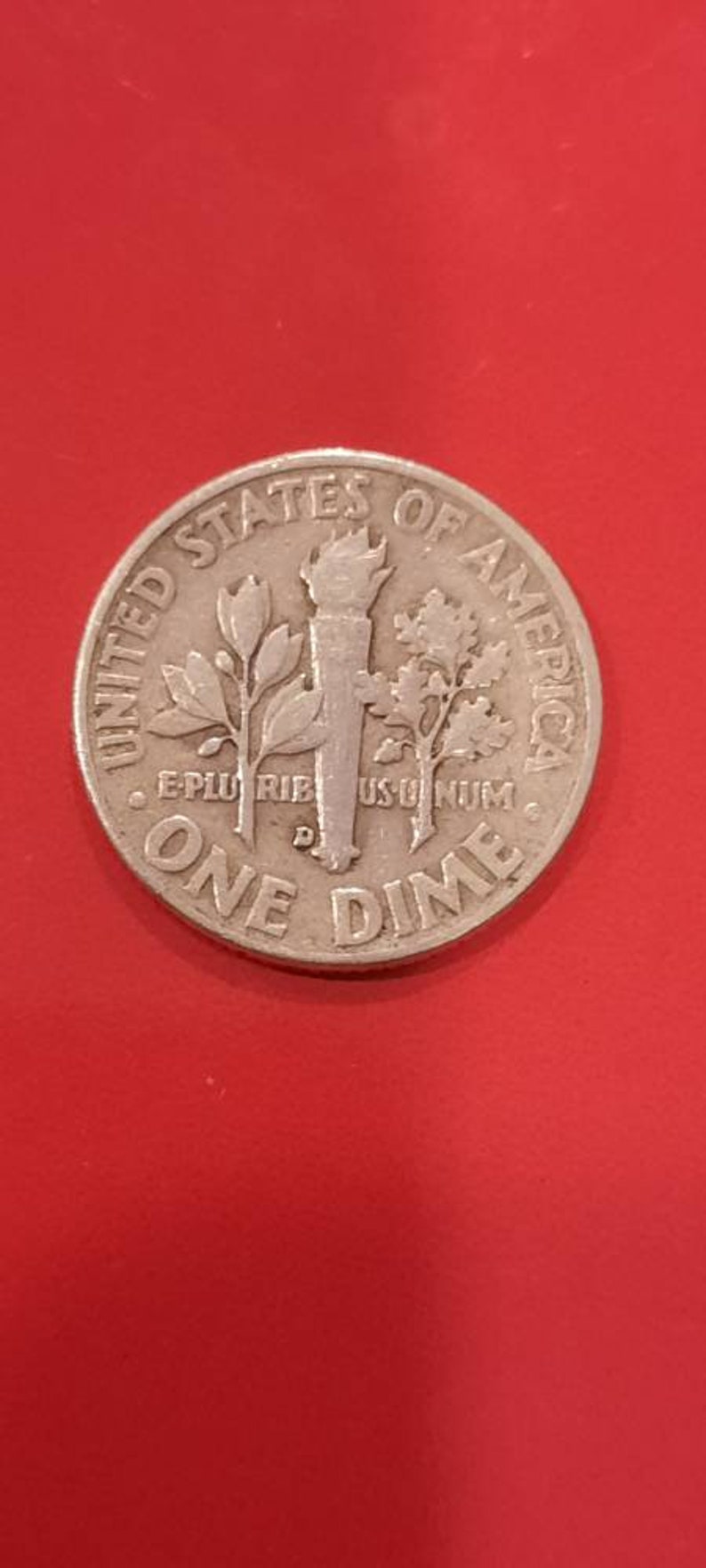 1959-D Silver Roosevelt dime Double punched D.