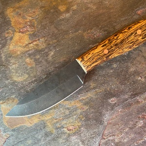 Drop Point 8 1/2” knife with hand-made bocote wood handle