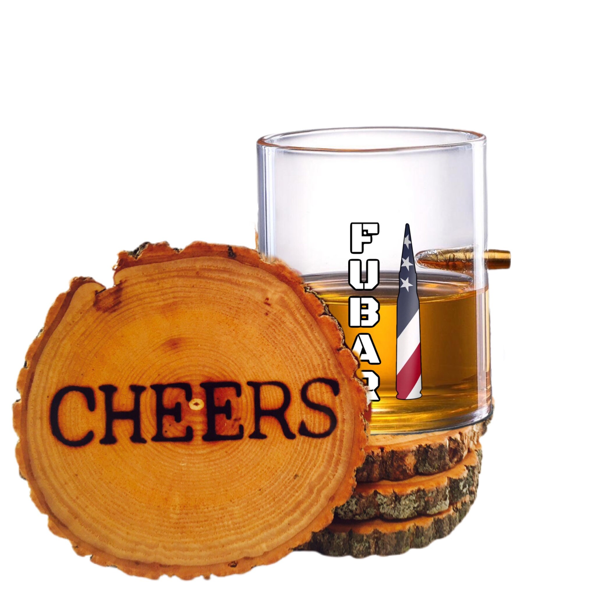 personalized bullet whiskey glass