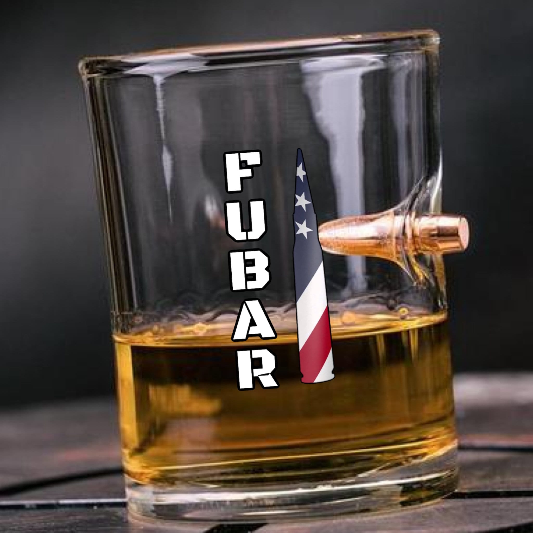 personalized bullet whiskey glass