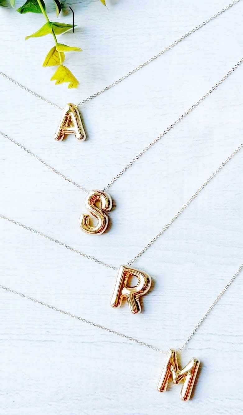 Mikovivi Collana con Alfabeto a Bolle, Collana con Lettera a Bolle in Zirconi d'Argento Ciondolo con Iniziale di Diamanti Personalizzato Gioielli di Moda in Cristallo per la Fidanzata Adolescente (G