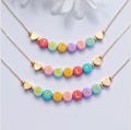 Colorful Beaded Name Necklace for Girls, Adjustable Chain, Custom Jewelry for Kids, Toddler Sunnies