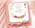 Colorful Beaded Name Necklace for Girls, Adjustable Chain, Custom Jewelry for Kids Back to School, Kids Birthday Gift, Girls Gold Jewelry
