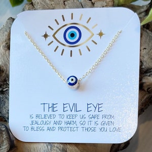 Dainty Gold Evil Eye Necklace: 24k Plated Protection Charm