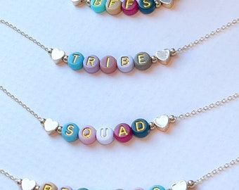 Bestie Necklace | Colorful Besties Necklace | FAST Shipping | BFF Necklace | Squad Necklace | Bestie Gift | Best Friends Gift | Tween Gift