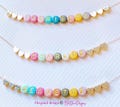 Personalized Name Necklace: Colorful Beads, Gold Heart, Adjustable Length