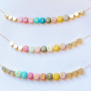 Easter Necklace | FAST SHIPPING | Full of Color Beads Name Necklace | Name Necklace | Easter Gift | Kids Name Necklace Easter Basket Gift