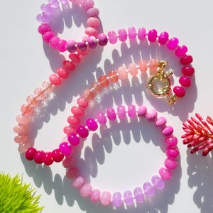 Candy Gemstone Necklace in BUBBLEGUM BLISS, Multi Gemstone Necklace, Beaded Gemstone Necklace, Gemstone Candy Necklace, Jade Rondelle Gems