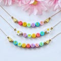 Colorful Beaded Name Necklace for Girls, Adjustable Chain, Custom Jewelry for Kids, Toddler Sunnies, Kids Birthday Gift