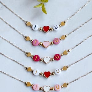 Colar "Eu te amo" para crianças - Presente personalizado para o Dia dos Namorados com iniciais ou nome, Joia "Eu te amo", Envio rápido