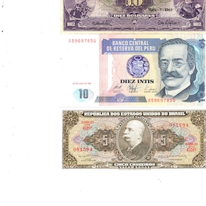 Von den 7 Südamerika Banknoten 1 vf