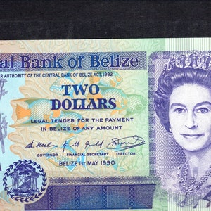 Banconota da due dollari del Belize del 1990