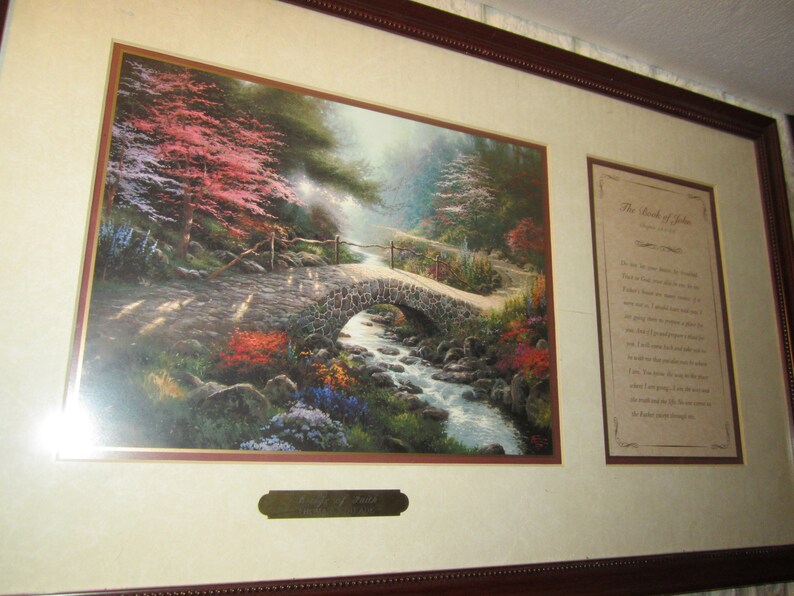 Thomas kinkade bridge of faith print with COA