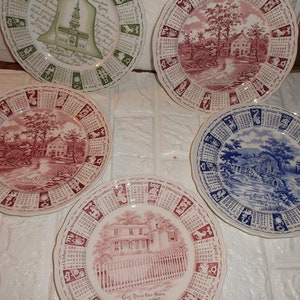 Staffordshire vintage calendar plates 10&quot; in diameter