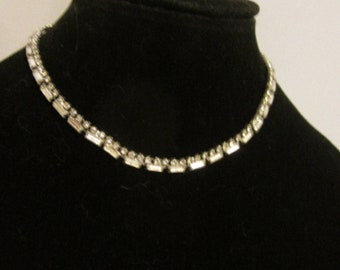 Silver* toned and crystals necklace