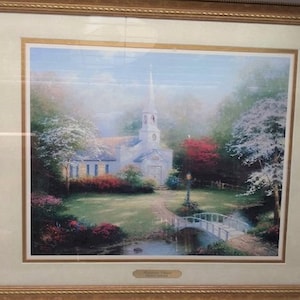Thomas Kinkade Chapel print with COA