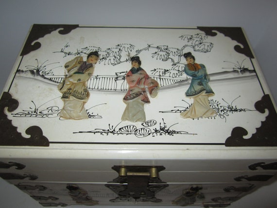 Huge Asian Shell art jewelry box - image 6