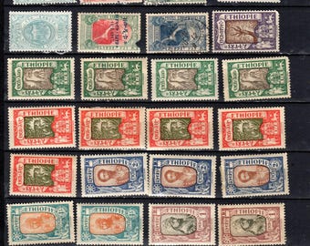 Ethiopia stamp collection with rare over prints