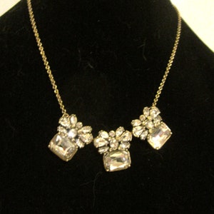 gold* toned chain and crystals fashion necklace
