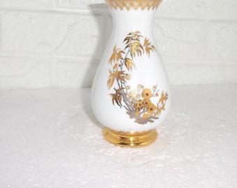 Laurent's hand made with 24KT gold 7"H vase