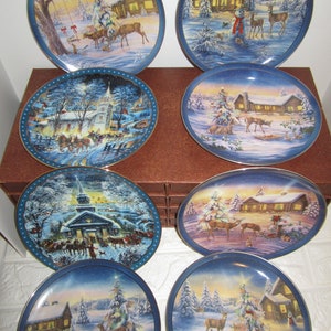 Joe Thornbrugh Deer Friends at Christmas Collectors plates in box with COA&#39;s