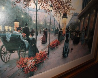 イタリアDemain 絵画 c.kieffer \"AN EVENING OUT\" イタリアDemain 絵画 c.kieffer 