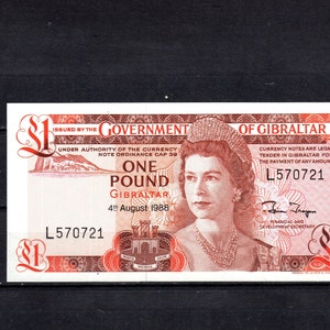1998 Gibraltar UNC one pound bank note