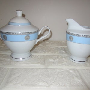 Pegasus fine china sugar bowl with lid and creamer