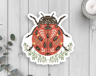 Sticker coccinelle, vinyle autocollant, autocollant bouteille d'eau, autocollant pour ordinateur portable, vinyle autocollant