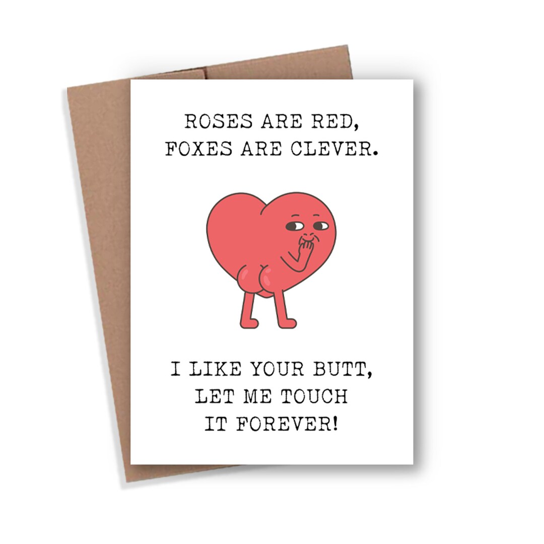 I Like Your Butt Valentine Card, in Love Card, Valentine's Day Card for ...