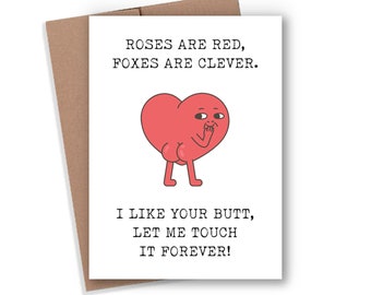 I Like Your Butt Valentine Card, In Love Card, Valentine's Day Card For Boyfriend, Blank Greeting Card, Valentine's Day Gift, Gift For Him